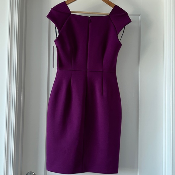 💐 NWT! Purple CALVIN KLEIN Cap Sleeve Sheath Dress - Size 10 - Picture 2 of 7
